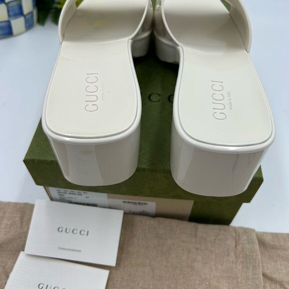 Women’s Gucci, rubber block, low heel slides, size 41 made in Italy - Picture 5 of 11